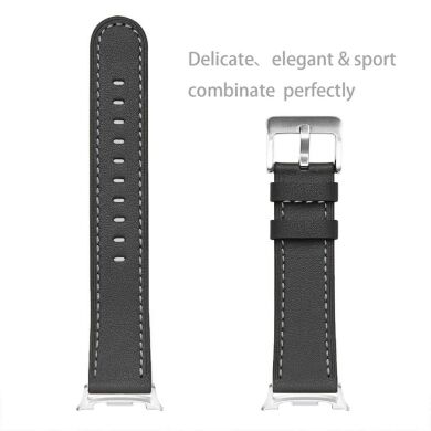 Шкіряний ремінець Deexe Genuine Leather для Samsung Galaxy Watch 8 (40/44mm) / 8 Classic - Black