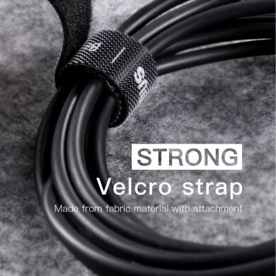 Органайзер для кабелю Baseus Colourful Circle Velcro Strap (3m) ACMGT-F01 - Black