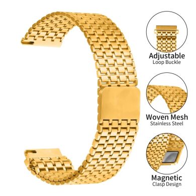 Ремешок Deexe Pulsar для часов с шириной крепления 22мм - Gold