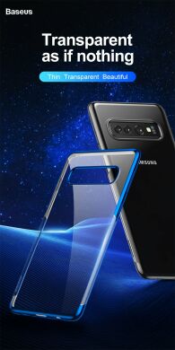 Силіконовий (TPU) чохол BASEUS Shining Series для Samsung Galaxy S10 Plus (G975) - Blue