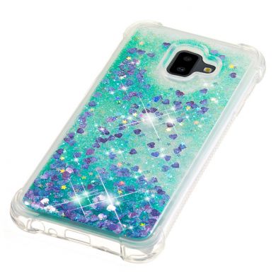 Силіконовий (TPU) чохол Deexe Liquid Glitter для Samsung Galaxy J6+ (J610) - Green
