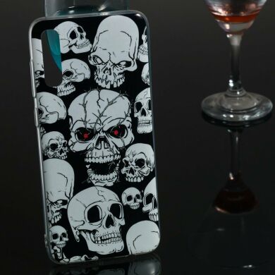 Силіконовий (TPU) чохол Deexe LumiCase для Samsung Galaxy A70 (A705) - Skulls