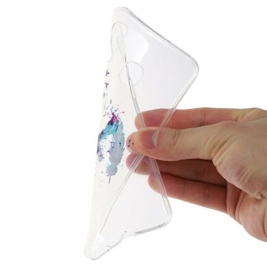 Силиконовый (TPU) чехол Deexe Pretty Glossy для Samsung Galaxy A10s (A107) - Feathers