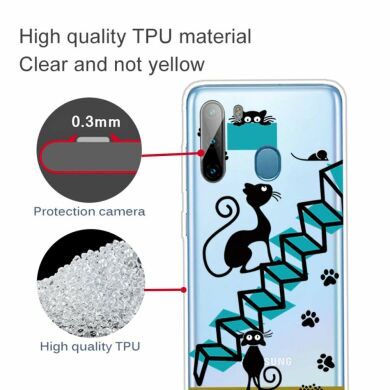 Силіконовий (TPU) чохол Deexe Pretty Glossy для Samsung Galaxy A21 (A215) - Footprint