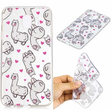 Силиконовый (TPU) чехол Deexe Pretty Glossy для Samsung Galaxy J4 2018 (J400) - Cute Lama