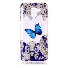 Силиконовый (TPU) чехол Deexe Pretty Glossy для Samsung Galaxy J6 2018 (J600) - Blue Butterfly
