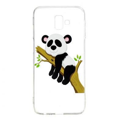 Силиконовый (TPU) чехол Deexe Pretty Glossy для Samsung Galaxy J6+ (J610) - Panda Climbing Tree