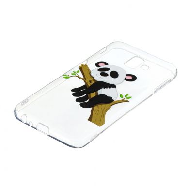 Силиконовый (TPU) чехол Deexe Pretty Glossy для Samsung Galaxy J6+ (J610) - Panda Climbing Tree