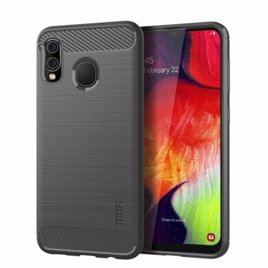 Силіконовий (TPU) чохол MOFI Carbon Fiber для Samsung Galaxy A30 (A305) / A20 (A205) - Grey