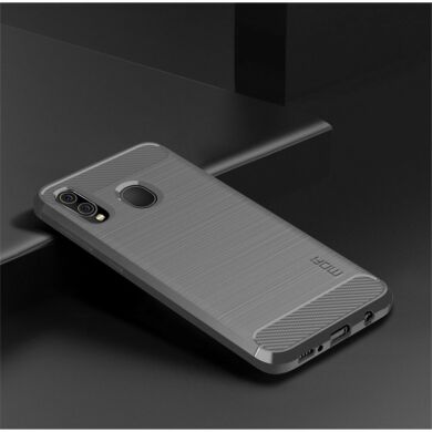 Силіконовий (TPU) чохол MOFI Carbon Fiber для Samsung Galaxy A30 (A305) / A20 (A205) - Grey