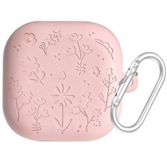 Защитный чехол Deexe Flower Pattern для Samsung Galaxy Buds 4 / Buds 4 Pro - Pink