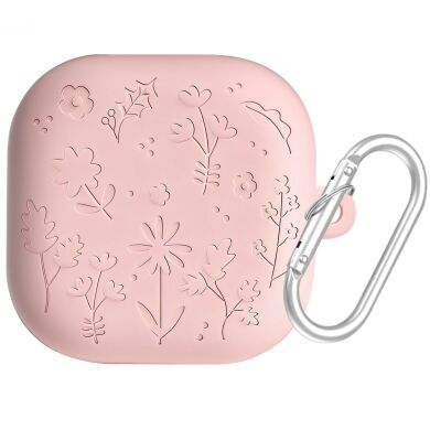 Защитный чехол Deexe Flower Pattern для Samsung Galaxy Buds 4 / Buds 4 Pro - Pink