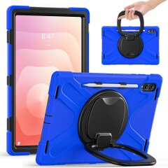Защитный чехол Deexe Hand Grip для Samsung Galaxy Tab S12 Ultra / S11 Ultra (X930/X936) - Blue