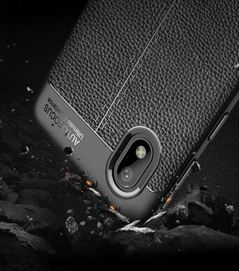 Защитный чехол Deexe Leather Cover для Samsung Galaxy A01 Core (A013) - Black
