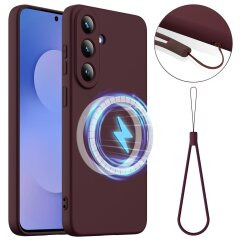 Захисний чохол Deexe Silicone Case with MagSafe для Samsung Galaxy S26 FE - Wine Red