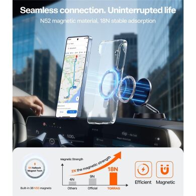 Защитный чехол TORRAS Ostand Q1 Slim (with MagSafe) для Samsung Galaxy S26 - Clear