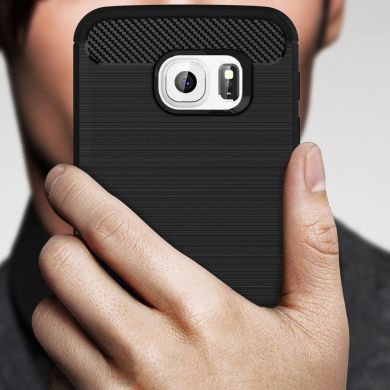 Захисний чохол UniCase Carbon для Samsung Galaxy S6 edge (G925), серый