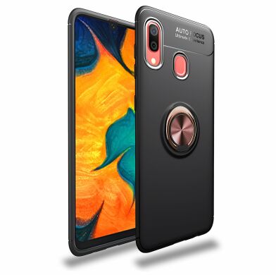 Захисний чохол UniCase Magnetic Ring для Samsung Galaxy A40 (А405) - Black / Rose Gold